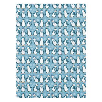 Cute Winter Penguins Design Tablecloth