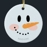 Cute Winter Personalised Snowman Face Christmas  Ceramic Tree Decoration<br><div class="desc">Cute Winter Personalised Snowman Face Christmas Ceramic Ornament. Great Christmas gift for family and friends.</div>