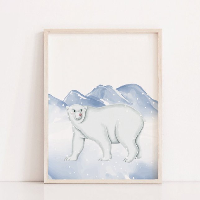 Cute Winter Polar Bear Arctic Nursery Wall Decor (Cute Winter Polar Bear Arctic Nursery Wall Decor)