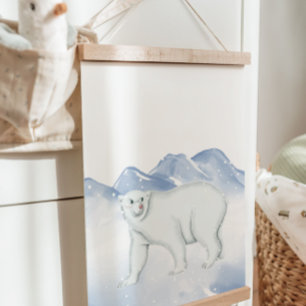 Cute Winter Polar Bear Arctic Nursery Wall Decor Hanging Tapestry