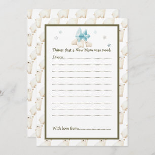 Cute Winter Polar Bears Baby Shower Invitation