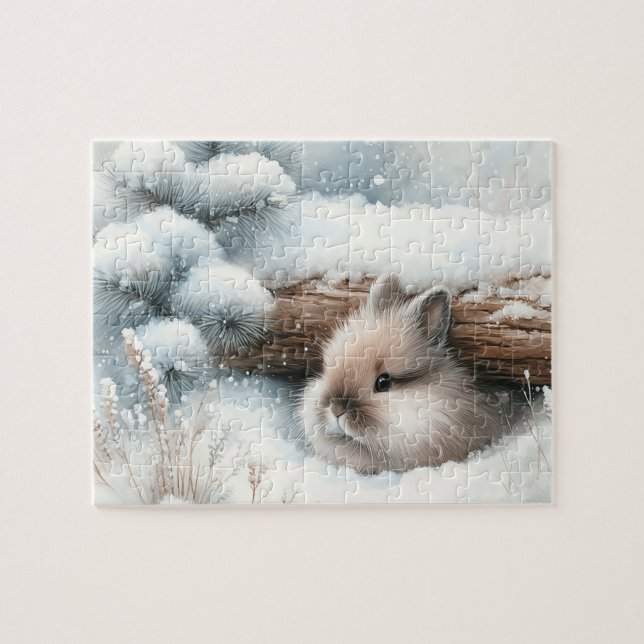 Cute Winter Rabbit Puzzle (Horizontal)