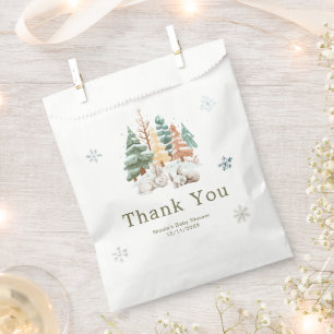 Cute Winter Rabbits Baby Shower Favour Bags