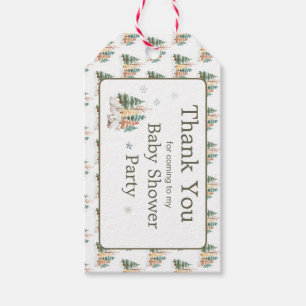 Cute Winter Rabbits Baby Shower Gift Tags