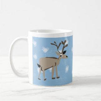 Cute Winter Reindeer & Falling Snowflakes Mug