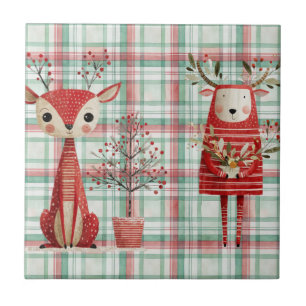 Cute winter reindeer tile