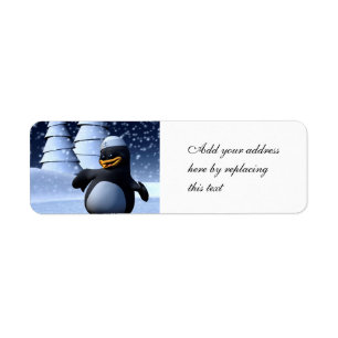 Cute Winter Sailor Penguin Snowy Holiday Art