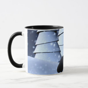 Cute Winter Sailor Penguin Snowy Holiday Art Mug