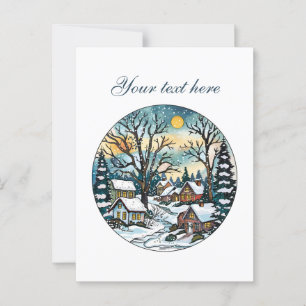 Cute Winter scene customizable Postcard