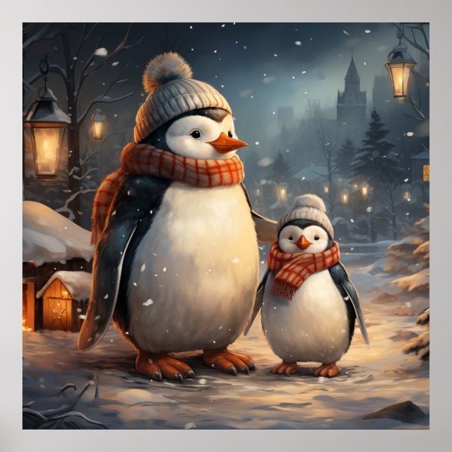 Cute winter scenes poster (Front)