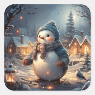 Cute winter scenes sticker
