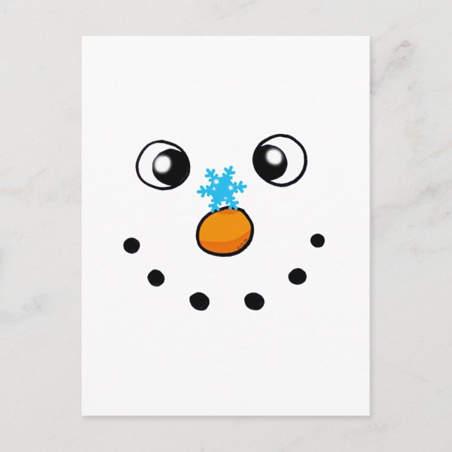 cute winter snowman and snowflake postcard (Front)