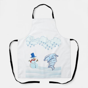 Cute winter snowman and wind apron
