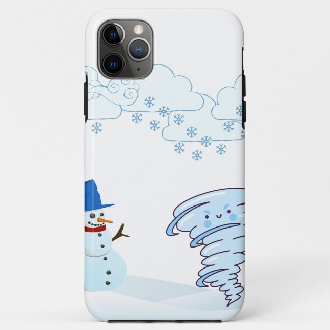 Cute winter snowman and wind Case-Mate iPhone case (Back)