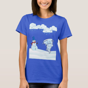 Cute winter snowman and wind T-Shirt