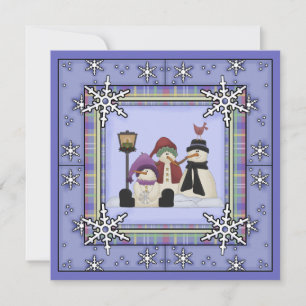 Cute Winter Snowman Birthday Invitation