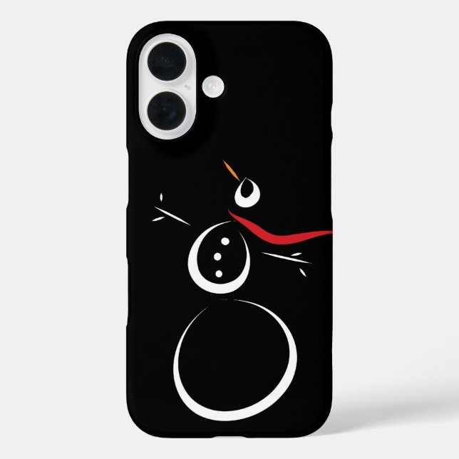 Cute Winter Snowman Black Case-Mate iPhone Case (Back)