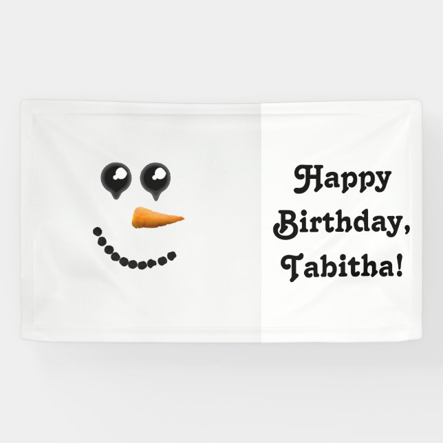 Cute Winter Snowman Face Banner (Horizontal)