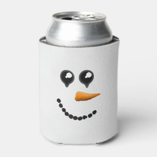 Cute Winter Snowman Face Can Cooler