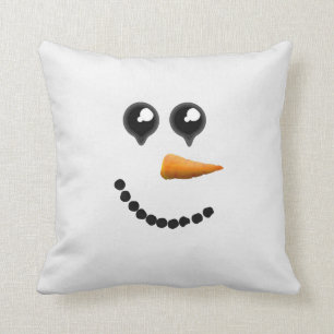 Cute Winter Snowman Face Cushion