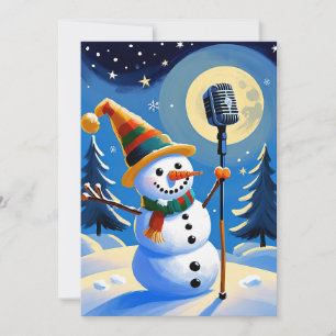 Cute Winter Snowman Merry Christmas Non-Photo  Holiday Card