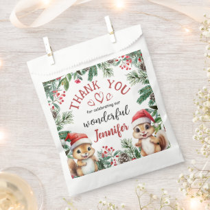 Cute Winter Squirrel Christmas 2nd Birthday Favour Bags