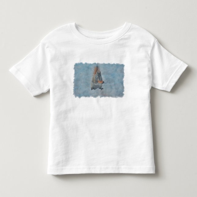 Cute Winter Squirrel with a Peanut Toddler T-Shirt (Front)