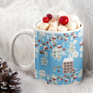 Cute Winter Town Coffee Mug