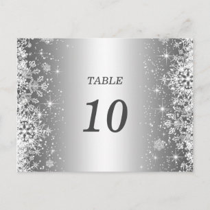 Cute winter wedding Table Number Postcard