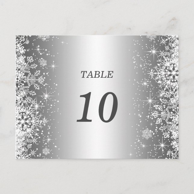 Cute winter wedding  Table Number Postcard (Front)