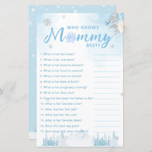 Cute Winter Who Knows Mummy Best Baby Shower Game
