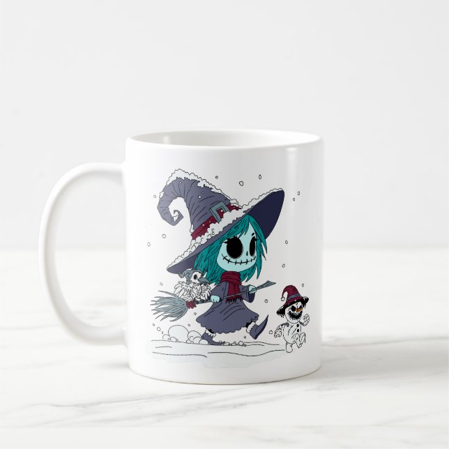 Cute Winter Witch Coffee Mug (Left)