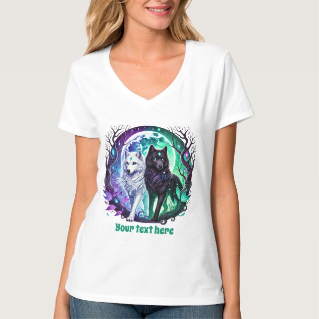 Cute Winter wolf customisable  T-Shirt (Front)