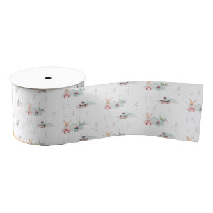 Cute winter wonderland  woodland animals grosgrain ribbon