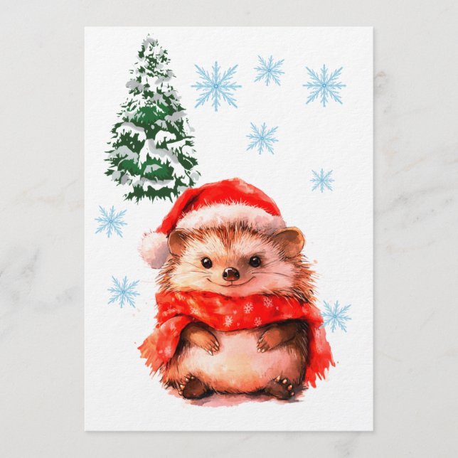Cute Winter Woodland Animal Birthday Invitation -  (Front)