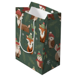 Cute Winter Woodland Friends – Holiday Animal (5) Medium Gift Bag