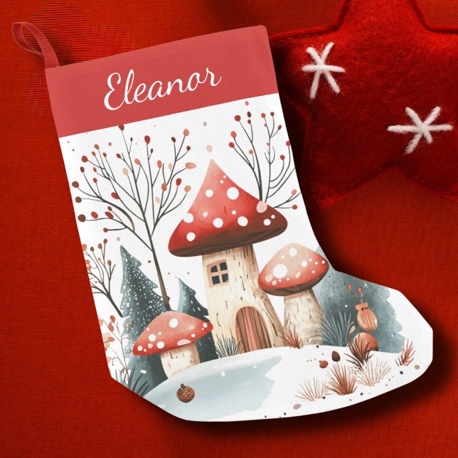 Cute Winter Woodland Personalised Small Christmas Stocking (Creator Uploaded)