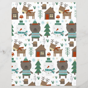 Cute Winter Woods Scrapbook Paper