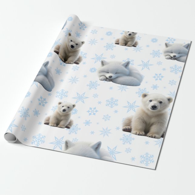 Cute Winter Wrapping Paper (Unrolled)