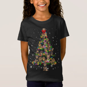 Cute Wire haired Dachshund dog Christmas Tree gift T-Shirt