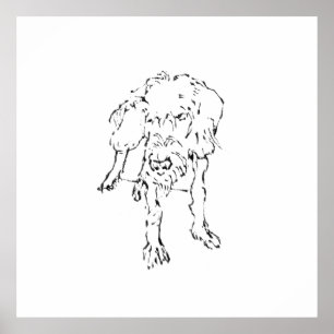 Cute Wire Haired Dachshund Dog Wall Art