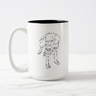 Cute Wire Haired Dachshund Puppy Dog Coffee Two-Tone Coffee Mug
