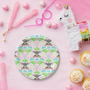 Cute Wire Haired Dachshund Sausage Dog Paper Plate