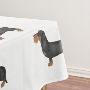Cute Wire Haired Dachshund Sausage Dog Tablecloth