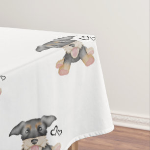 Cute Wire Haired Dachshund Sausage Dog Tablecloth