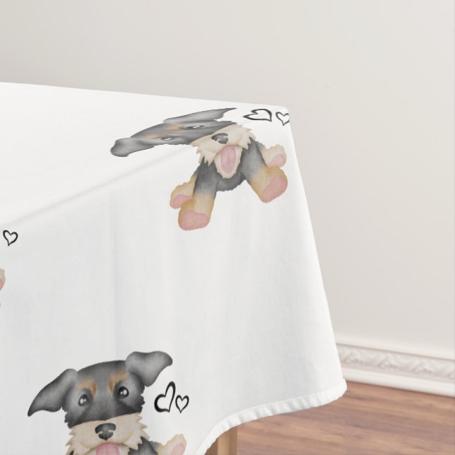 Cute Wire Haired Dachshund Sausage Dog Tablecloth (In Situ)