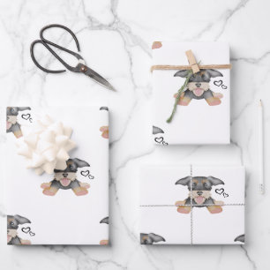 Cute Wire Haired Dachshund Sausage Dog Wrapping Paper Sheet