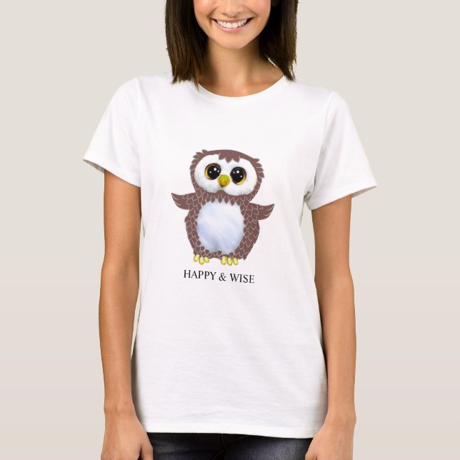 Cute wise brown owl T-Shirt (Front)