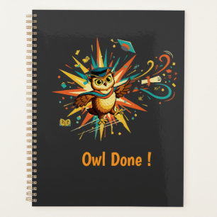 Cute Wise Owl Graduate Class of 2026 Retro Pop Art Planner