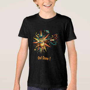 Cute Wise Owl Graduate Class of 2026 Retro Pop Art Tri-Blend Shirt